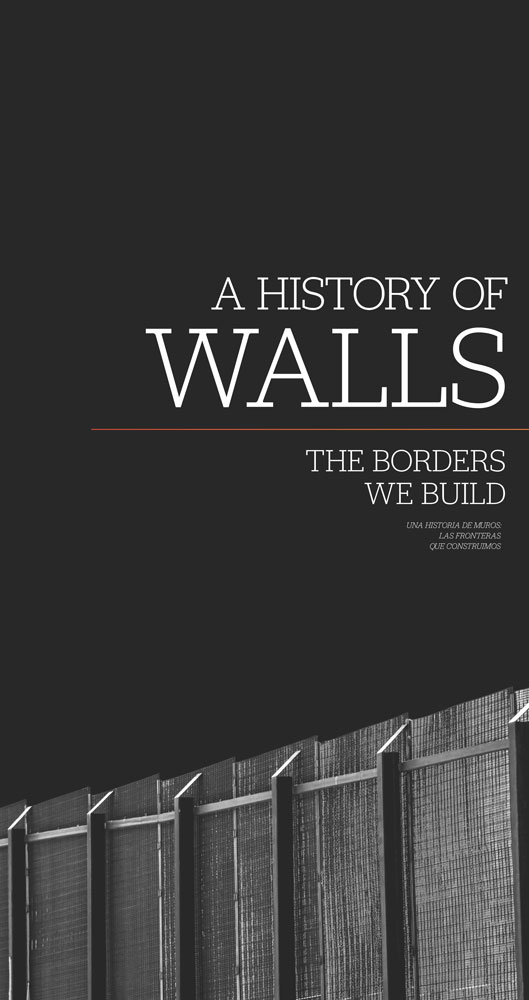 The beginning graphic for the History of Walls exhibit.